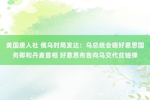 美国唐人社 俄乌时局发达：乌总统会晤好意思国务卿和丹麦首相 好意思布告向乌交代贫铀弹