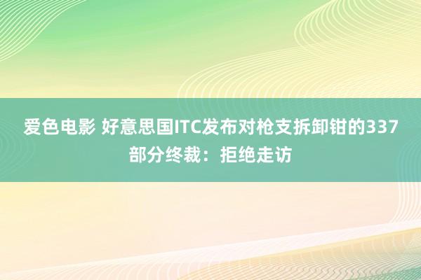 爱色电影 好意思国ITC发布对枪支拆卸钳的337部分终裁：拒绝走访