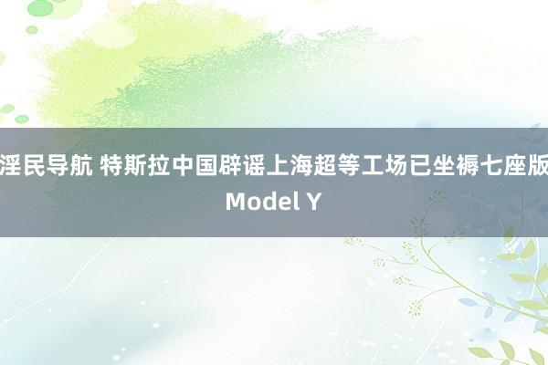 淫民导航 特斯拉中国辟谣上海超等工场已坐褥七座版Model Y