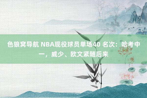 色狼窝导航 NBA现役球员单场40 名次：哈考中一，威少、欧文紧随后来