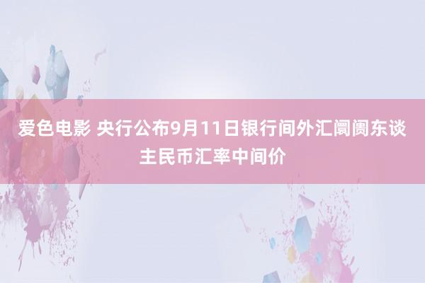 爱色电影 央行公布9月11日银行间外汇阛阓东谈主民币汇率中间价