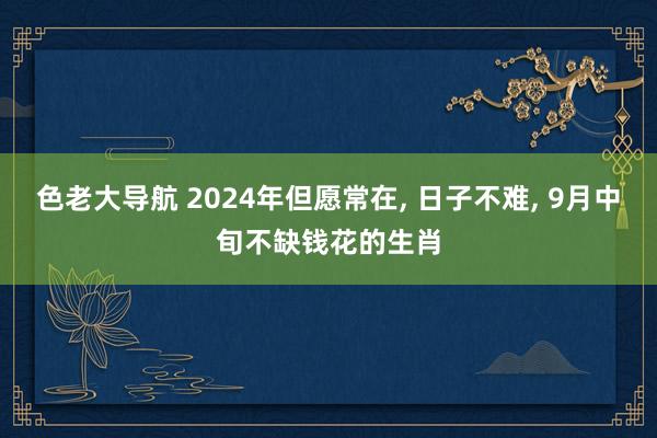 色老大导航 2024年但愿常在， 日子不难， 9月中旬不缺钱花的生肖