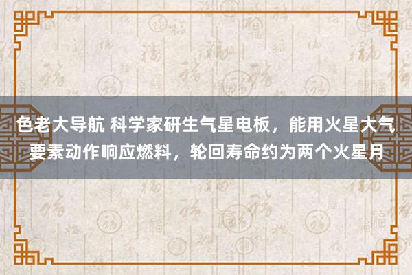 色老大导航 科学家研生气星电板，能用火星大气要素动作响应燃料，轮回寿命约为两个火星月