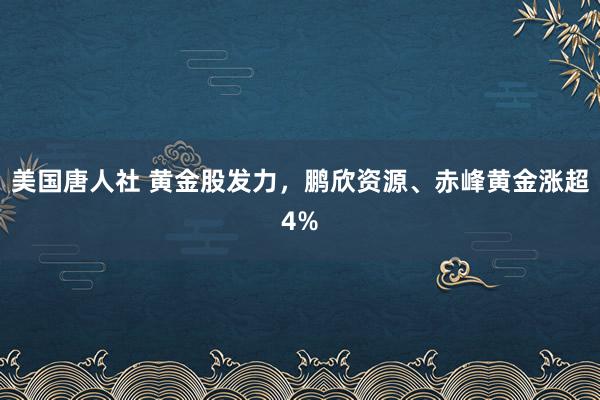 美国唐人社 黄金股发力，鹏欣资源、赤峰黄金涨超4%