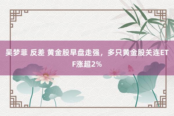 吴梦菲 反差 黄金股早盘走强，多只黄金股关连ETF涨超2%