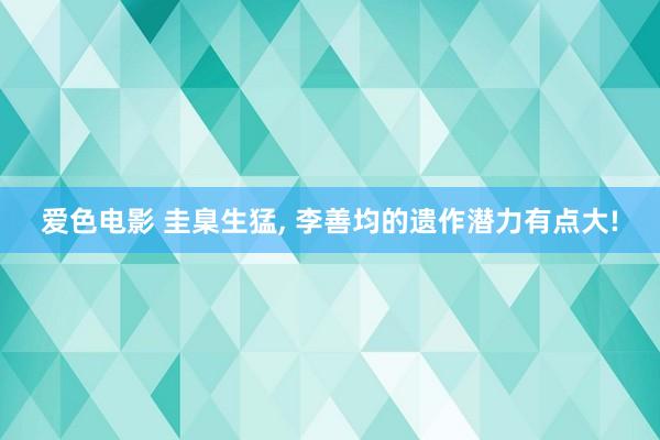 爱色电影 圭臬生猛， 李善均的遗作潜力有点大!