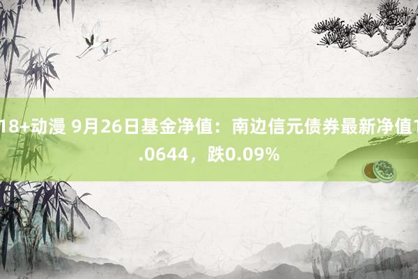 18+动漫 9月26日基金净值：南边信元债券最新净值1.0644，跌0.09%