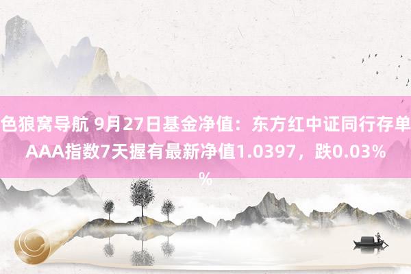 色狼窝导航 9月27日基金净值：东方红中证同行存单AAA指数7天握有最新净值1.0397，跌0.03%