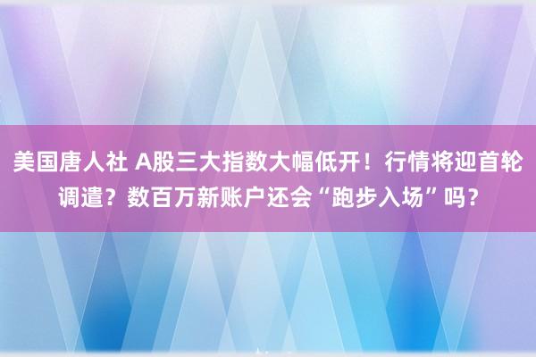 美国唐人社 A股三大指数大幅低开！行情将迎首轮调遣？数百万新账户还会“跑步入场”吗？