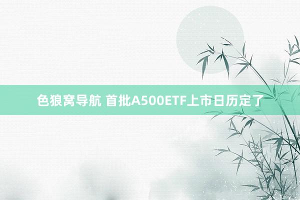 色狼窝导航 首批A500ETF上市日历定了