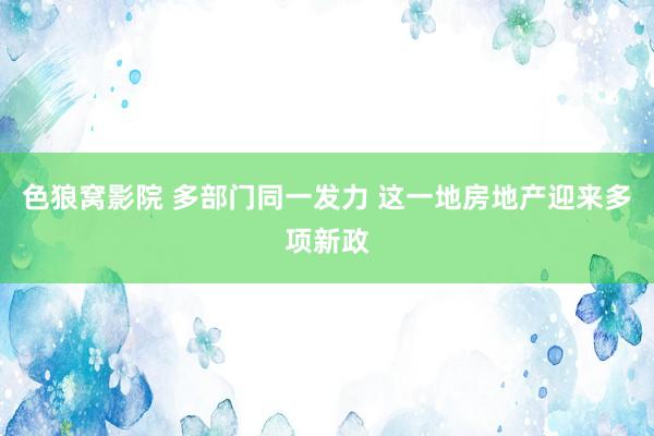 色狼窝影院 多部门同一发力 这一地房地产迎来多项新政