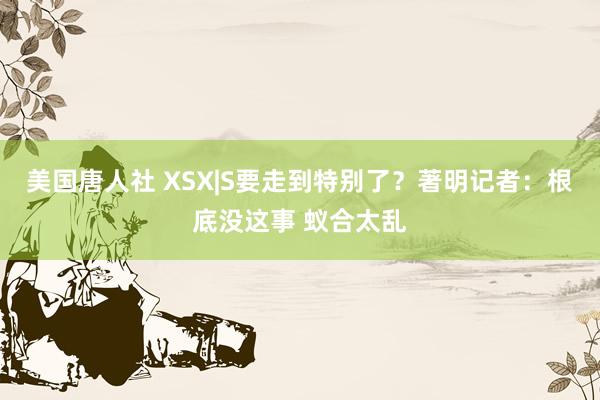 美国唐人社 XSX|S要走到特别了？著明记者：根底没这事 蚁合太乱