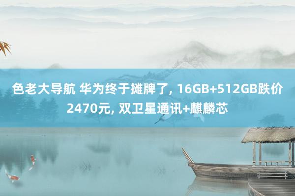 色老大导航 华为终于摊牌了， 16GB+512GB跌价2470元， 双卫星通讯+麒麟芯