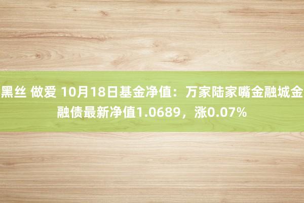 黑丝 做爱 10月18日基金净值：万家陆家嘴金融城金融债最新净值1.0689，涨0.07%