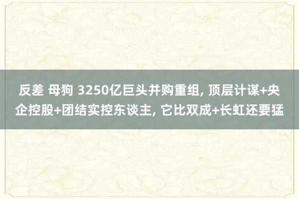 反差 母狗 3250亿巨头并购重组， 顶层计谋+央企控股+团结实控东谈主， 它比双成+长虹还要猛