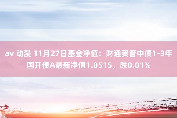 av 动漫 11月27日基金净值：财通资管中债1-3年国开债A最新净值1.0515，跌0.01%