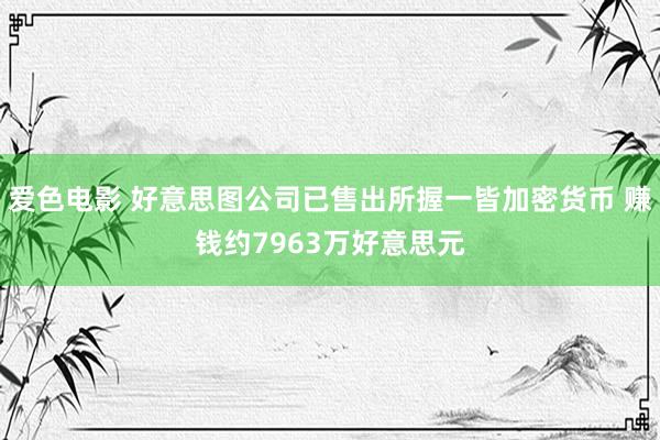 爱色电影 好意思图公司已售出所握一皆加密货币 赚钱约7963万好意思元