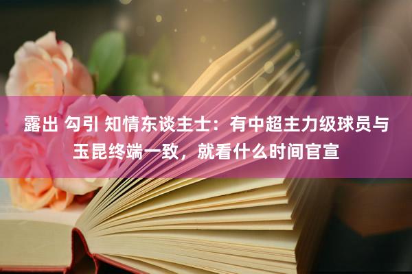 露出 勾引 知情东谈主士：有中超主力级球员与玉昆终端一致，就看什么时间官宣