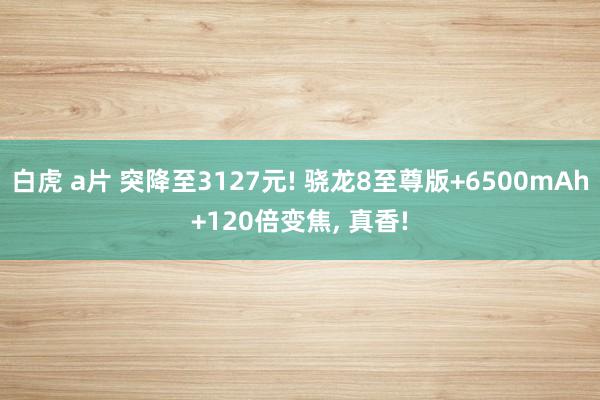 白虎 a片 突降至3127元! 骁龙8至尊版+6500mAh+120倍变焦， 真香!