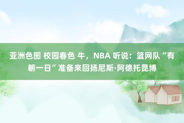 亚洲色图 校园春色 牛，NBA 听说：篮网队“有朝一日”准备来回扬尼斯·阿德托昆博